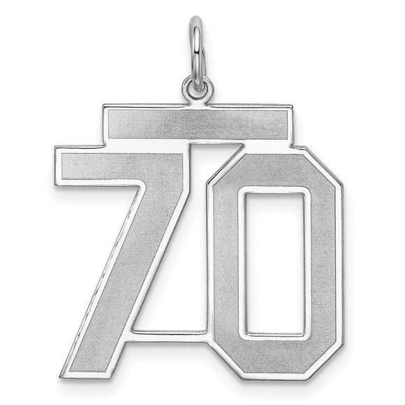 Sterling Silver Jersey Collection Large Number 70 Pendant